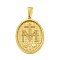 Ion Plating(IP) 304 Stainless Steel Pendants, Oval Charm, Golden, 35.5x26x4mm, Hole: 9.5x5mm