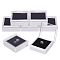White Acrylic Loose Diamond Display Boxes with Clear Hinged Lid, with Sponge Inside, for Gemstone, Jewelry Storage, Square, Black, 4.15x4.35x1.5cm