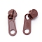 Plastic Zipper Slider, Garment Accessories, Oval, Coconut Brown, 3.6x1.1x1.1cm