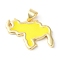 Eco-Friendly Rack Plating Brass Enamel Pendants, Long-Lasting Plated, Lead Free & Cadmium Free, Real 18K Gold Plated, Map Charm, Yellow, 16x20x2mm, Hole: 5x3.5mm