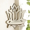 Lotus Wooden Shelf for Crystals, Witchcraft Floating Wall Shelf, Candle Holder, White, 290x200mm