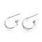 Non-Tarnish 304 Stainless Steel Earring Hooks, Stainless Steel Color, 12.5x18.5x2.5mm, Pin: 0.8mm