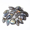 Natural Labradorite Pendants, with Platinum Tone Brass Findings, Nuggets, 20~45x13~35x5~10mm, Hole: 3.5x4.5mm