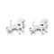 Tarnish Resistant 201 Stainless Steel Puppy Links connectors, Manual Polishing, Dog Silhouette with Heart, Stainless Steel Color, 13x16x1.5mm, Hole: 1.2mm