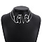 Punk Style Alloy Choker Necklaces for Women, Platinum, Word, 12.99 inch(33cm)