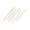 304 Stainless Steel Flat Head Pins, Real 18K Gold Plated, 30x0.6mm, 22 Gauge, Head: 1.4mm