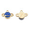 Alloy Enamel Pendants, Cadmium Free & Lead Free, Planet, Light Gold, Royal Blue, 11.5x16x2.5mm, Hole: 1.6mm