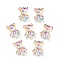 Cartoon Transparent Resin Cabochons, Iridescent Bear, AB Color, Clear AB, 14x11x5.5mm