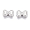 Rack Plating Alloy Beads, Cadmium Free & Nickel Free & Lead Free, Bowknot, Platinum, 7x10.5x3.5mm, Hole: 1.6mm