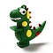 PVC Plastic Big Pendants, Dinosaur Charm, Green, 52x51x20.5mm, Hole: 3mm