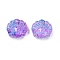 Transparent Glass Beads, Peking Opera Mask, Baking Paint, Medium Orchid, 17x18x8mm, Hole: 1.2mm