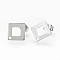 Tarnish Resistant 304 Stainless Steel Stud Earring Findings, Ear Nuts/Earring Backs, Rhombus, Stainless Steel Color, 14x14mm, Hole: 1mm, Pin: 0.8mm,