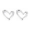 Rack Plating Alloy Linking Rings, Cadmium Free & Nickel Free & Lead Free, Heart, Platinum, 14x16.5x2mm, Inner Diameter: 6x13mm