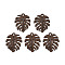 Baking Painted Alloy Pendants, Tropical Leaf Charms, for DIY Accessories, Lead Free & Cadmium Free, Monstera Leaf, Coconut Brown, 21x17x1mm, Hole: 1.6mm