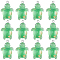 30Pcs Transparent Resin Pendants, Tortoise Charms, with Gold Foil and Platinum Tone Alloy Loops, Lawn Green, 30x20mm