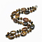 Natural Tiger Eye Beaded Necklaces, with Alloy Lobster Clasps, Oval, 18.1 inch~18.5  inch(46~47cm), Oval: 18x13.5x5.5~6mm