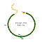 Stylish Stainless Steel Pave Green Cubic Zirconia Link Chain Bracelets for Saudi National Day, Golden, Oval, 6-1/4 inch(16cm)