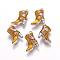 Alloy Enamel Pendants, Cadmium Free & Lead Free, with Rhinestones, Platinum Color, Boot, Chocolate, about 16mm wide, 21mm long, hole: 1mm