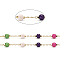 Handmade Brass Cable Chains, with Dyed Synthetic Turquoise Beads and Spool, Soldered, Long-Lasting Plated, Round, Real 18K Gold Plated, Colorful, 2x1x0.3mm, about 32.8 Feet(10m)/roll