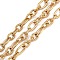 Ion Plating(IP) 304 Stainless Steel Twist Oval Link Chains, Unwelded, with Spool, Golden, 9.5x7x1.8mm
