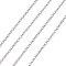 Tarnish Resistant 304 Stainless Steel Cable Chains, Soldered, with Spool, Oval, Stainless Steel Color, 2x1.5x0.4mm, about 164.04 Feet(50m)/roll