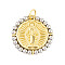 Rack Plating Brass Pendants, Cadmium Free & Lead Free, Long-Lasting Plated, Flat Round, Real 18K Gold Plated, 23.5x23x2.5mm, Hole: 3mm