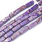 Natural Imperial Jasper Beads Strands, Cuboid, Dyed, Purple, 13~13.5x4.2~4.5x4.2~4.5mm, Hole: 1.2mm, about 28~30pcs/strand, 14.96 inch~15.16 inch(38~38.5cm)