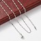 Brass Singapore Chains Necklaces for Women, with 304 Stainless Steel Lobster Clasp, Rack Plating, Lead Free & Cadmium Free, Long-Lasting Plated, Platinum, 17.83 inch(45.3cm)