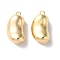 Brass Charms, Kidney Bean Charms, Cadmium Free & Nickel Free & Lead Free, Real 18K Gold Plated, 10.5x5.5x4.5mm, Hole: 0.8mm