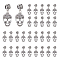 DICOSMETIC 50Pcs Skull Dangle Charms Skull Pendants with European Beads Antique Silver Skeleton Head Charms Halloween DIY Charms Punk Style Alloy Pendants for Jewelry Making, Hole: 5mm