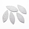Non-Tarnish 304 Stainless Steel Pendants, Horse Eye with Flower, Stainless Steel Color, 38x15.5x1.5mm, Hole: 1.2mm