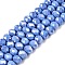 Electroplate Glass Beads Strands, Opaque Solid Color, AB Color Plated, Faceted, Rondelle, Cornflower Blue, 8x6mm, Hole: 1mm, about 64~65pcs/strand, 40~41cm