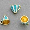 Alloy Enamel Pendants, Light Gold, Cup Charm, Deep Sky Blue, 13x16.8x13mm