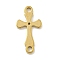 Ion Plating(IP) 201 Stainless Steel Connector Charms, Religion Cross Links, Real 18K Gold Plated, 17x8.5x1mm, Hole: 1.4mm