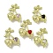 Rack Plating Alloy Rhinestone Pendants, Lead Free & Cadmium Free & Nickel Free, Cherry & Heart, Mixed Color, Golden, 23x16x7.5mm, Hole: 1.6mm