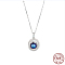 Natural Pearl Pendant Necklaces, Rhodium Plated 925 Sterling Silver Cable Chain Necklaces for Women, Platinum, No Size