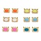 Real 18K Gold Plated Brass Micro Pave Clear Cubic Zirconia Charms, with Enamel, Long-Lasting Plated, Crab, Mixed Color, 11x15x6mm, Hole: 3x5mm