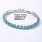 Hip-hop Brass Micro Cubic Zirconia Link Chain Bracelets for Men and Women, Dark Turquoise, 7-5/8 inch(19.5cm)