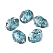 Assembled Synthetic Gold Line Turquoise and Larimar Cabochons, Oval, Dyed, 25x18x7~8mm
