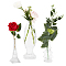 3Pcs 3 Styles Glass Vase, for Home Office Tabletop Decoration, Mixed Shapes, 59~85x43~67x152~265mm, 1pc/style