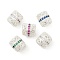 Brass Micro Pave Cubic Zirconia European Beads, Large Hole Beads, Barrel, Rack Plating, Cadmium Free & Lead Free, Long-Lasting Plated, Silver, Mixed Color, 10x9mm, Hole: 5mm