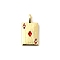 Rack Plating Brass Pendants, with Cubic Zirconia and Enamel, Rectangle with Playing Card Charm, Long-Lasting Plated, Lead Free & Cadmium Free, Real 18K Gold Plated, 19.5x10.5x3.5mm, Hole: 4x2.5mm