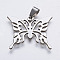 Tarnish Resistant 202 Stainless Steel Pendants, Butterfly, Stainless Steel Color, 26.5x31.5x1.5mm, Hole: 3.5x7mm