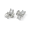 Bowknot Alloy Slide Charms, For Hair Band and Hair Tie Decoration, with Cubic Zirconia and Brass Clasps Findings, Platinum, 7x16x11mm, Hole: 7mm