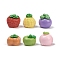 Oapque Resin Cabochons, Mixed Shapes, Imiation Fruits, Mixed Color, 10~13x12~13x12~13mm