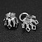 Rack Plating Brass Filigree Bead Cap Bails, Flower, 7-Petal, Silver Color Plated, 8x8mm, Hole: 3mm