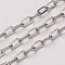 Tarnish Resistant 304 Stainless Steel Cable Chains, with Card Paper, Soldered, Flat Oval, Stainless Steel Color, 4x2mm