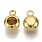Rhinestone Charms, November Birthstone Charms, with 201 Stainless Steel, Flat Round, Golden, Topaz, 9x6.5x4mm, Hole: 1.8mm