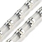 Glass Beads, with Platinum Tone Brass Ends, Bamboo Stick, WhiteSmoke, 12.7x6mm, Hole: 1.1mm, about 30pcs/strand, 14.96 inch(38cm)
