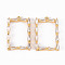 Brass Micro Pave Clear Cubic Zirconia Pendants, Cadmium Free & Nickel Free & Lead Free, Rectangle, Real 18K Gold Plated, 23x15x3mm, Hole: 1.2mm